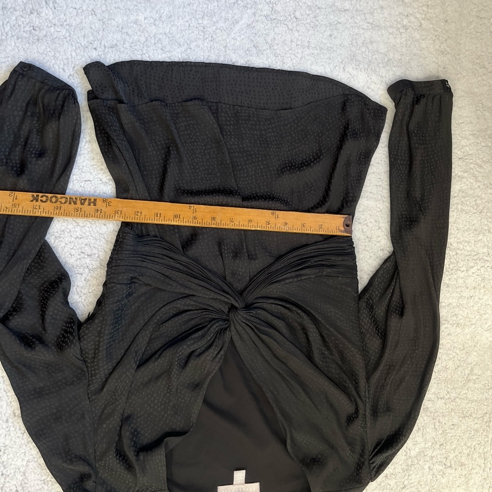 Chelsea Black Polyester Twist Front Long Sleeve V Neck Blouse Size S - Picture 4 of 13